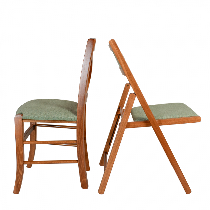 LORI upholstered folding chair - walnut [6]