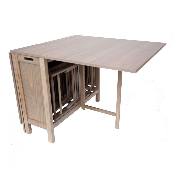Set masa si scaune din lemn CUCINA 4P maro-trufa [5]