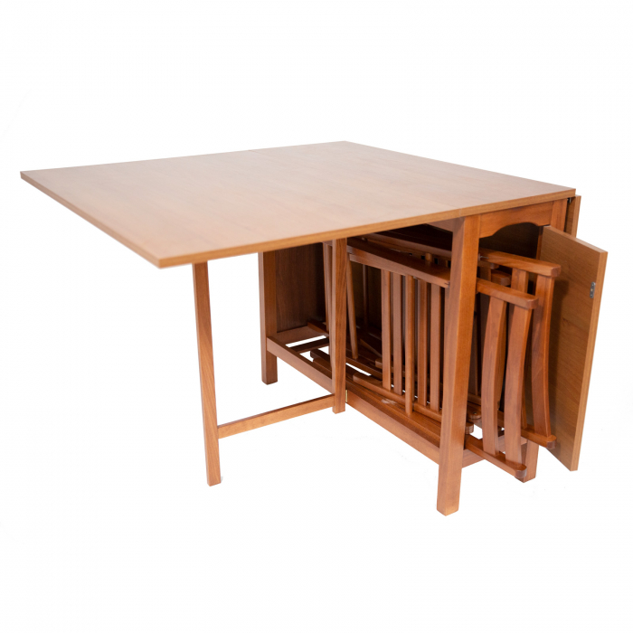 Set masa si scaune din lemn CUCINA 4P nuc [3]