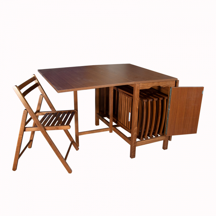 Set masa si scaune din lemn CUCINA 6P nuc [8]