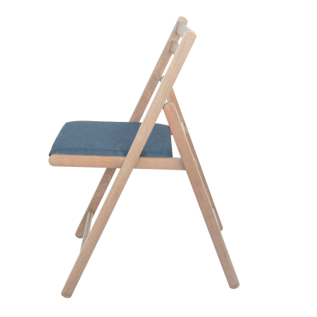 upholstered IGOR folding wooden chair -  greige stained [2]