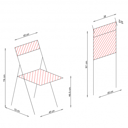 Scaun pliant din lemn IGOR R tapitat stejar [8]