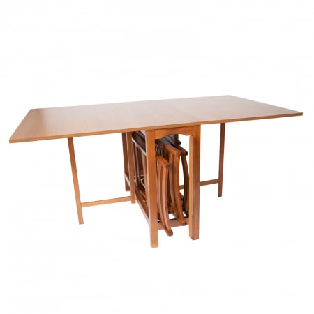 Set masa si scaune din lemn CUCINA 4P nuc [3]