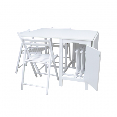Set masa si scaune din lemn CUCINA 6P alb [4]