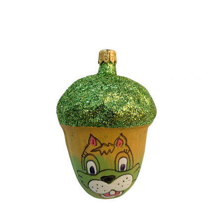 Figurine - figurina-din-sticla-suflata-si-pictata-manual-argcoms-fabrica-lui-mos-craciun-ghinda-multicolor-fond-verde-6704
