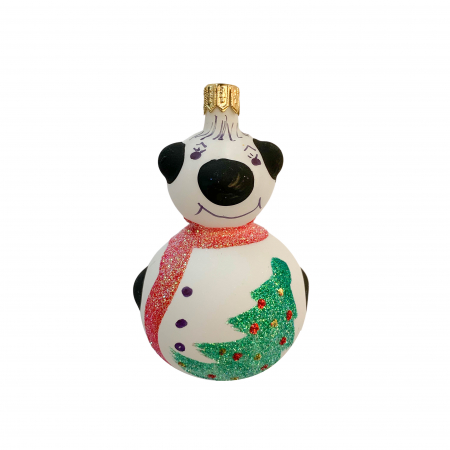Figurine - figurina-din-sticla-suflata-si-pictata-manual-argcoms-fabrica-lui-mos-craciun-ursulet-multicolor-fond-alb-6699