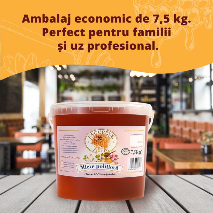 Miere poliflora Fagurele Auriu 7.5 kg [5]