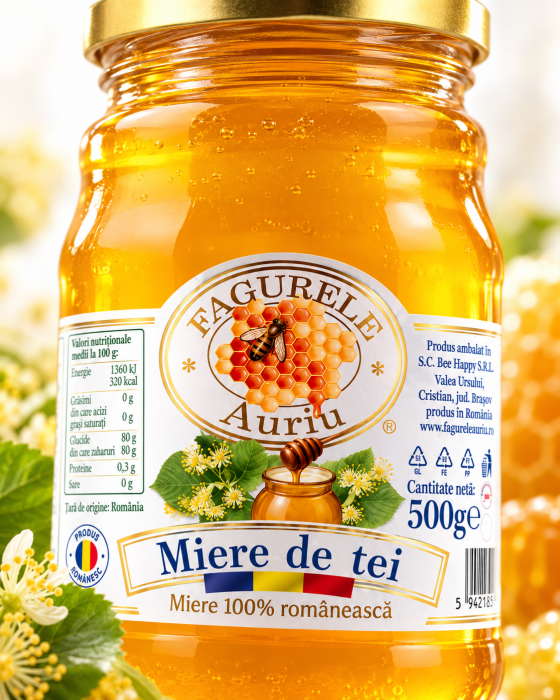 Miere tei Fagurele Auriu 500g [3]