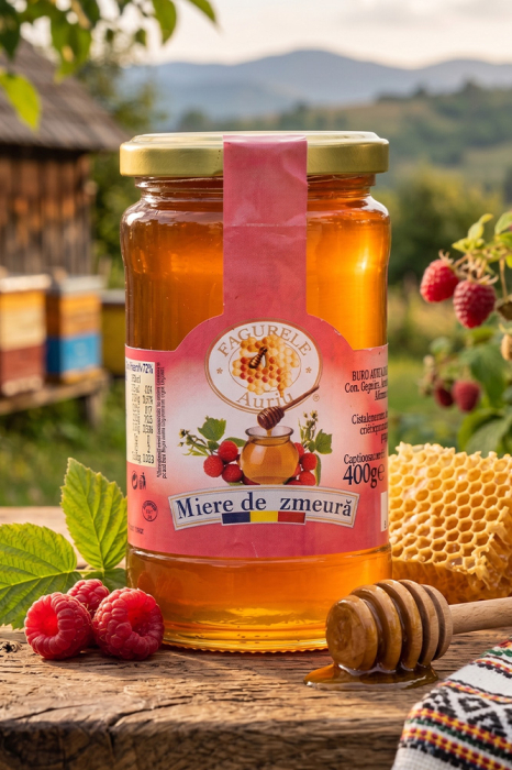 Miere Zmeura Fagurele Auriu 400g [2]