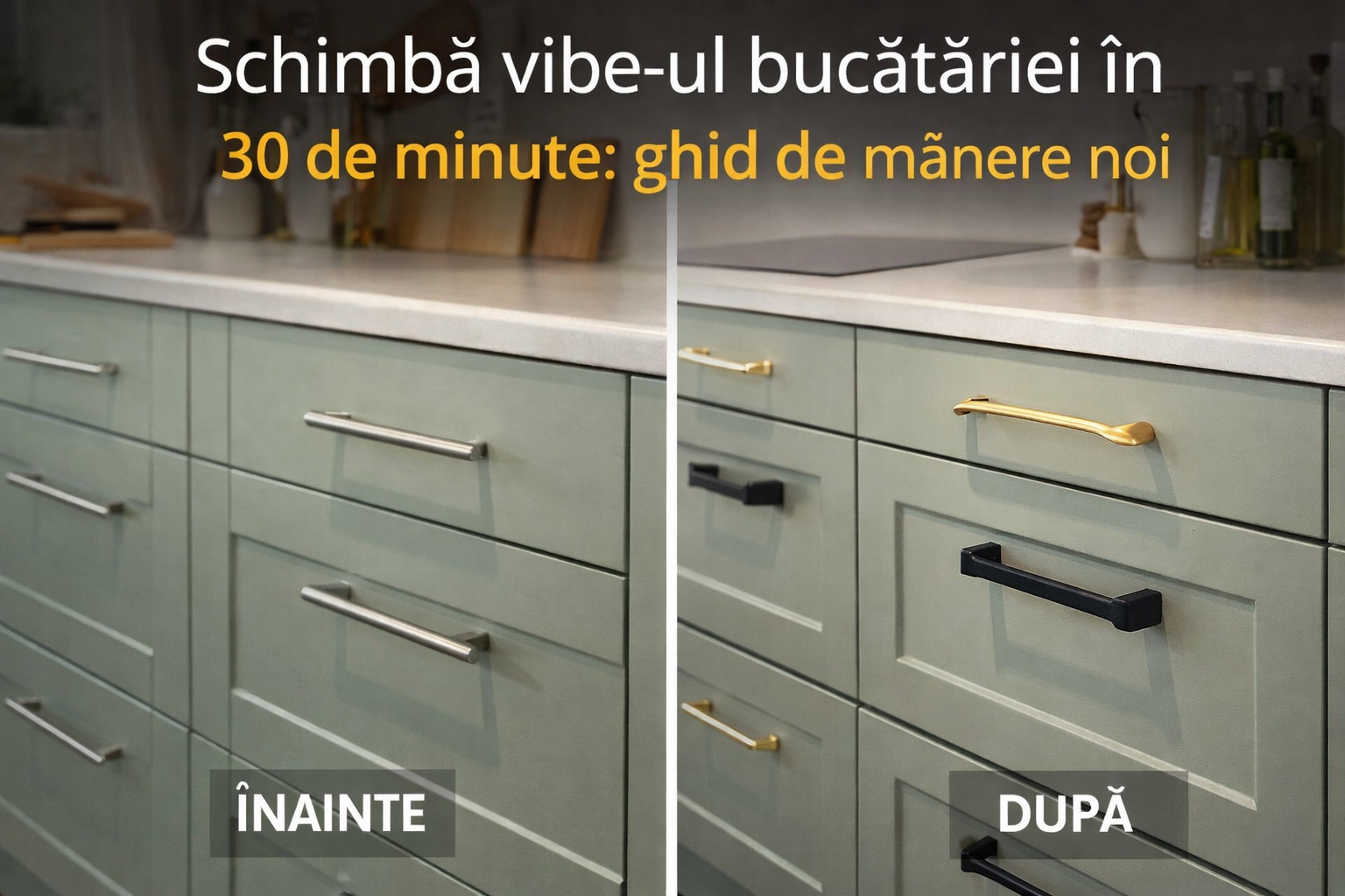 Schimbă vibe-ul bucătăriei în 30 de minute: ghid de mânere noi