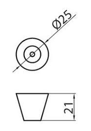 Buton A020, D25mm, finisaj Aluminiu. [2]