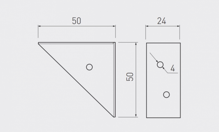 Coltar metalic, zincat, de colt, 50x50x24mm. Set 20 bucati. [2]