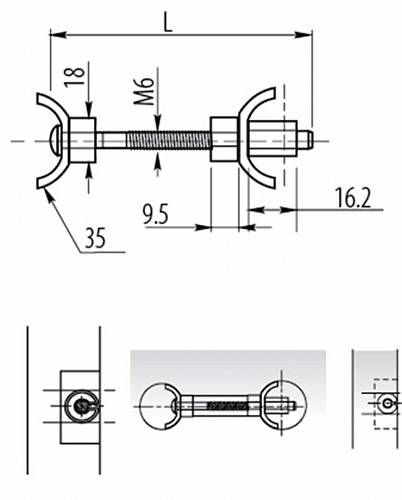 Conector cuplare blaturi, L100mm [2]