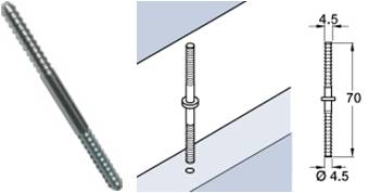 Conector de front D4.5mm, L70mm. Set 20 bucati. [1]
