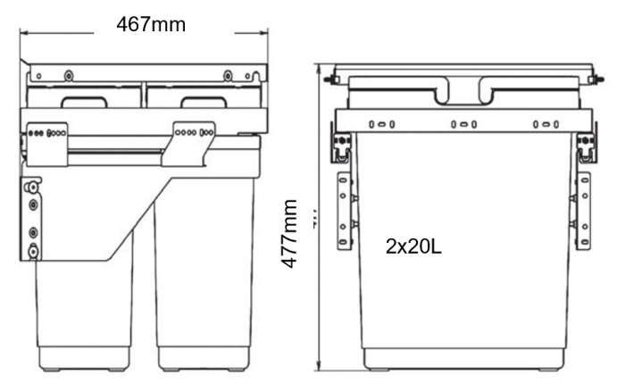 Coș colectare selectivă cu extragere completă și amortizare [2]