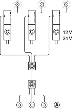 Distribuitor multi-intrerupator, cu functie cap scara LOOX HAFELE [5]