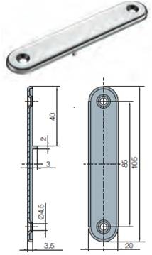 Element cuplare fronturi, metal nichelat, 105mm [1]