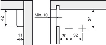 Element metalic, dreapta, suspendare mobila - HAFELE. [2]