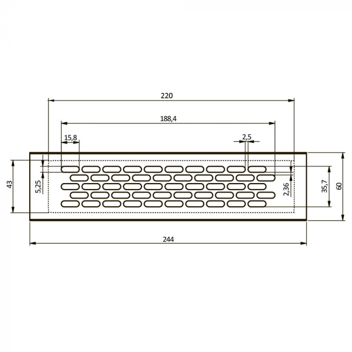 Grila se aerisire 60x245mm finisaj alb [2]