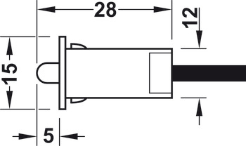 Intrerupator mecanic, actionat la deschiderea usi, D12mm - HAFELE [2]