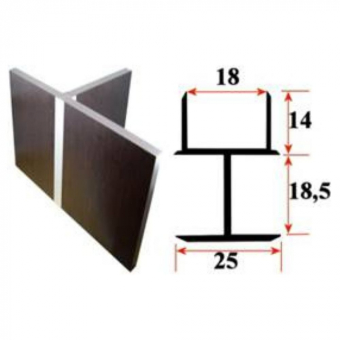 Profil aluminiu 2444, 3m, imbinare placi 18mm [1]