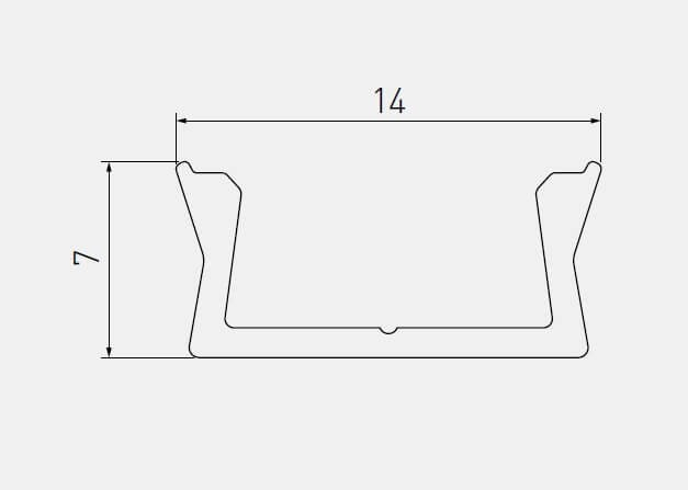 Profil banda led, aplicat, 14x7mm, 3m, alb. [2]