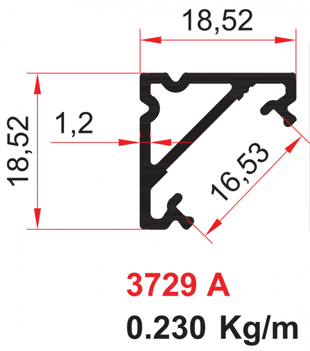 Profil de colt, 3729, pentru banda led, 3m, aluminiu [2]
