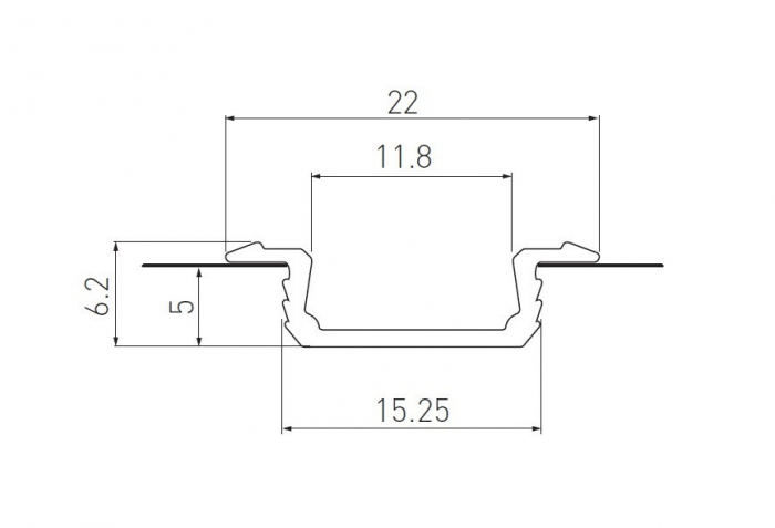 Profil GLAX incastrat, pentru banda led, 3m, aluminiu.  [3]