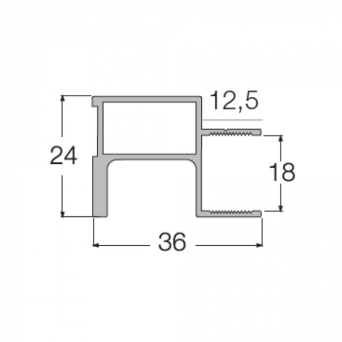 Profil maner U18 aluminiu, 2,9m - HAFELE [2]