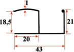 Profil maner "Y" negru. 2,5m [1]