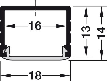 Profil pentru banda led, aplicat, 2,5m,  18x14mm - HAFELE [2]