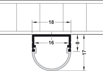Profil pentru banda led, aplicat, 2,5m,  18x17mm - HAFELE.  [2]