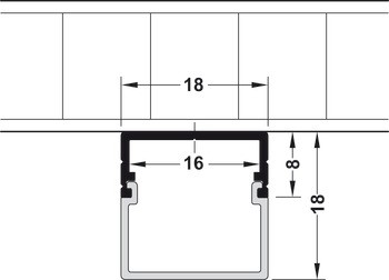 Profil pentru banda led, aplicat, 2,5m,  18x18mm - HAFELE. [2]