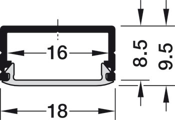 Profil pentru banda led, aplicat, 2,5m,  18x9,5mm - HAFELE [2]