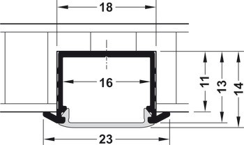 Profil pentru banda led, ingropat, 2,5m,  23x14mm - HAFELE [3]