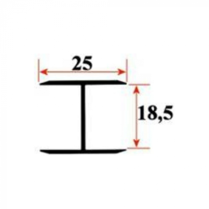 Profil tip "H", negru mat, 3m [1]