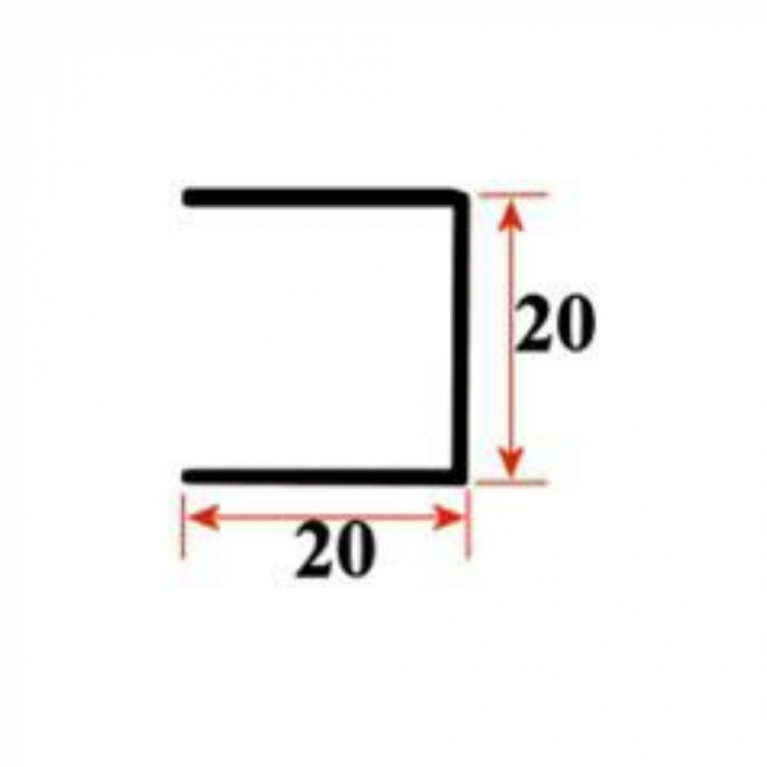 Profil tip "U", finisaj inox, 2,5m, [1]