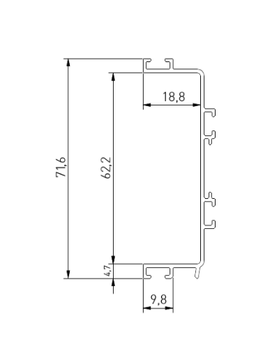 Profil VELLO, orizontal tip "C", finisaj inox periat, 3m [2]