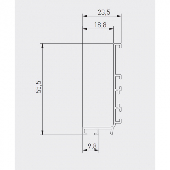 Profil VELLO, orizontal tip "J", finisaj inox periat, 3m [2]