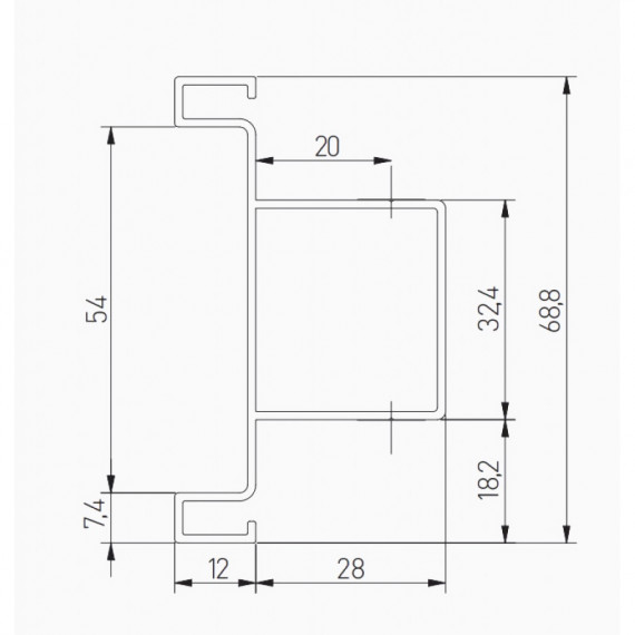 Profil vertical dublu VELLO, negru mat, 3m [2]