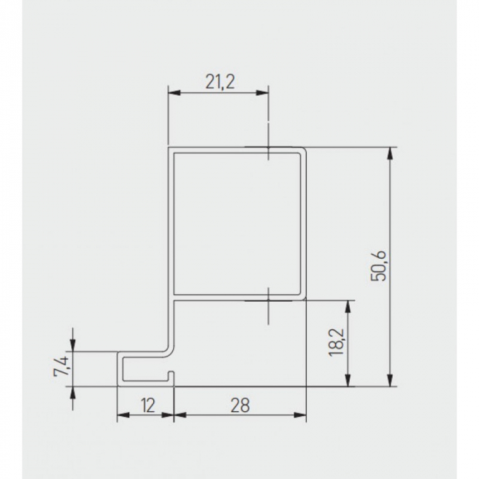 Profil vertical simplu VELLO, finisaj inox periat, 3m [2]