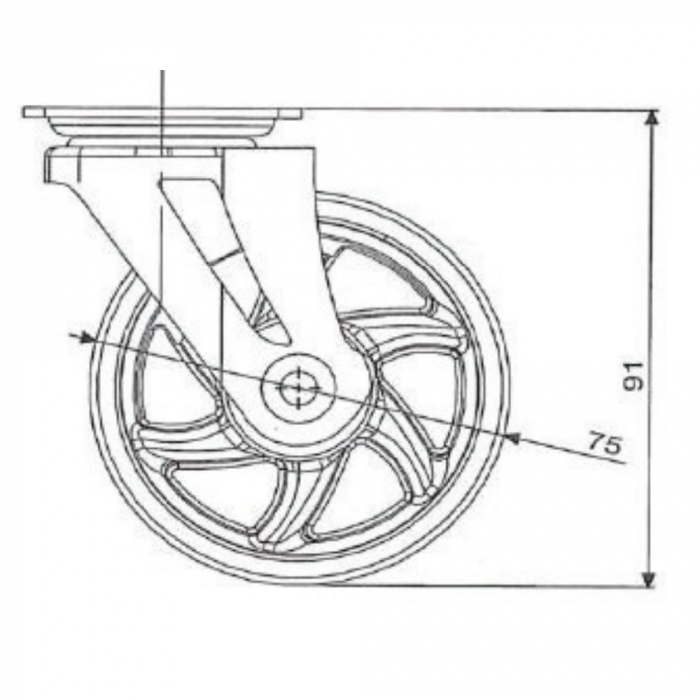 Rotila SHIFT 75 Brown, D75mm, 40kg, cu frana [2]