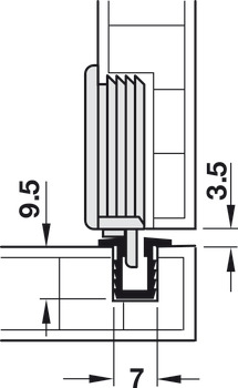 Slido F Line12 30B rola inferioara gri - HAFELE [2]