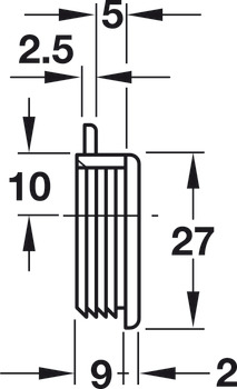 Slido F Line12 30B rola superioara de ghidaj, gri - HAFELE [2]