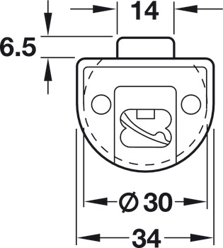 Slido F Line12 30B rola superioara de ghidaj, gri - HAFELE [3]