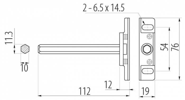 Suport polita ascuns, reglabil, 10x100mm. [2]