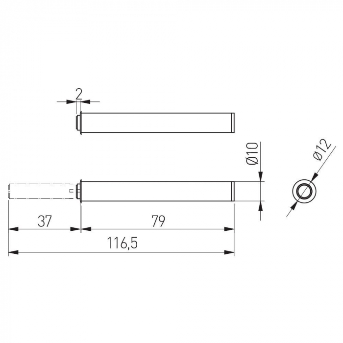 Tip On magnetic, lung D10mm alb [2]