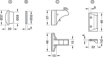 Yala magnetica ascunsa, set 3 buc - ABUS HAFELE [3]
