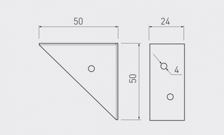 Coltar metalic, zincat, de colt, 50x50x24mm. Set 20 bucati. [1]