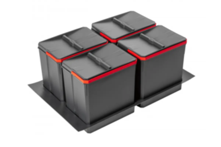 Coșuri de gunoi. Cosuri colectare selectiva - PB-AS-800-4X15L
